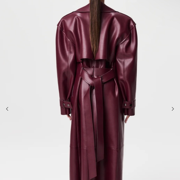 VEGAN LEATHER TRENCH COAT - Picture 4 of 4